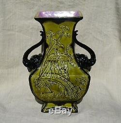 Vase Céramique émaillée XIX Japonisme Napoléon III-Glazed ceramic 19th Europe