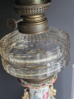 Vase Chine XIX Eme XVIII Lampe Petrole Baccarat Monture Bronze Era Napoleon