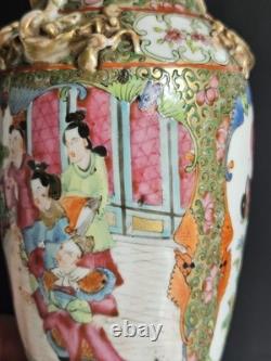 Vase Chine XIX Eme XVIII Lampe Petrole Baccarat Monture Bronze Era Napoleon