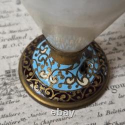 Vase Emaux Cloisonnés Bronze Albâtre XIXè Napoléon III Email French Victorian
