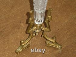 Vase Soliflore Tulipe XIX Napoléon III Bronze cristal Baccarat ou autres superbe
