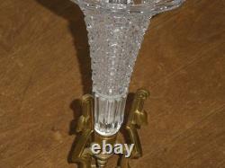 Vase Soliflore Tulipe XIX Napoléon III Bronze cristal Baccarat ou autres superbe