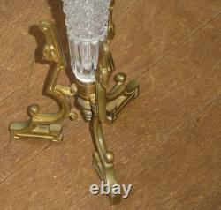 Vase Soliflore Tulipe XIX Napoléon III Bronze cristal Baccarat ou autres superbe