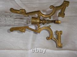 Vase Soliflore Tulipe XIX Napoléon III Bronze cristal Baccarat ou autres superbe