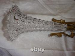 Vase Soliflore Tulipe XIX Napoléon III Bronze cristal Baccarat ou autres superbe