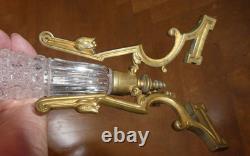 Vase Soliflore Tulipe XIX Napoléon III Bronze cristal Baccarat ou autres superbe