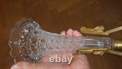 Vase Soliflore Tulipe XIX Napoléon III Bronze cristal Baccarat ou autres superbe