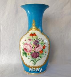 Vase polychrome et or porcelaine de Paris époque Napoléon III XIXe siècle