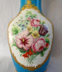 Vase polychrome et or porcelaine de Paris époque Napoléon III XIXe siècle