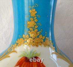 Vase polychrome et or porcelaine de Paris époque Napoléon III XIXe siècle