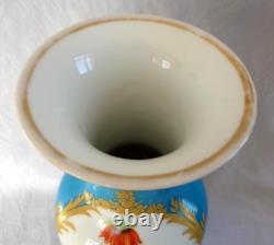 Vase polychrome et or porcelaine de Paris époque Napoléon III XIXe siècle