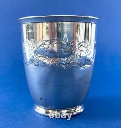 Verre gobelet XIXe en argent, timbale orfèvre César Tonnelier 1845-1882
