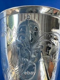 Verre gobelet XIXe en argent, timbale orfèvre César Tonnelier 1845-1882