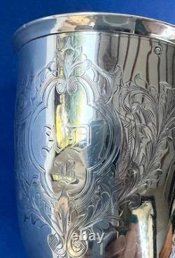 Verre gobelet XIXe en argent, timbale orfèvre César Tonnelier 1845-1882