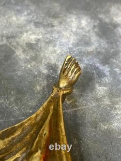 Vide-poche ancien bronze patiné diable démon cornu fin XIXe objet ésotérique