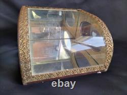 Vitrine/globe de mariée bombé en bois et métal doré ajouré / Napoléon III/XIXe