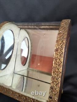 Vitrine/globe de mariée bombé en bois et métal doré ajouré / Napoléon III/XIXe