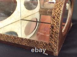 Vitrine/globe de mariée bombé en bois et métal doré ajouré / Napoléon III/XIXe