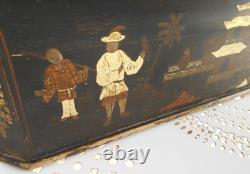 XIX Siecle Jardiniere Napoleon III En Bois Noirci Decor Asiatique A Restaurer