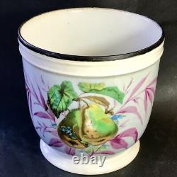 XIXe Ancien Grand Cache Pot Porcelaine de Paris Décor De Poires Ep Napoléon III