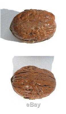 XIXè Ancien nécessaire de couture miniature Noix Ciseaux walnut tiny sewing set