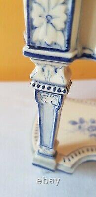 XIXe Meuble miniature Faïence Signé Console / Table Style Louis XIV Art Pastoral