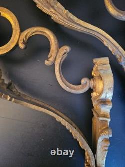 XIXe Paire Supports Tringle À Rideaux Bronze Signés JD Style Rocaille Louis XV