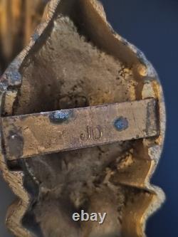 XIXe Paire Supports Tringle À Rideaux Bronze Signés JD Style Rocaille Louis XV