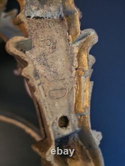 XIXe Paire Supports Tringle À Rideaux Bronze Signés JD Style Rocaille Louis XV