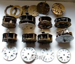 XIXè S, LOT de 8 MOUVEMENTS Horloge Pendule à réparer ou pour pièces détachées