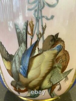 XIXe Sublime Grand Pot Jardinière Vase Dlg SEVRES Napoléon III Oiseaux